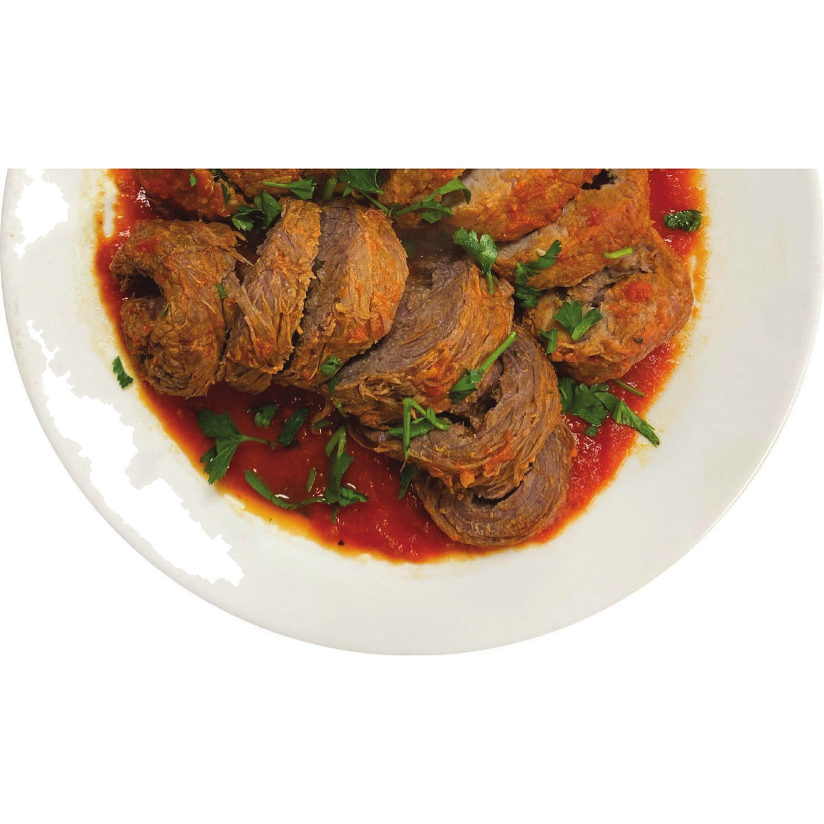 Pork Braciole catering tray from Ribello Market, Cranford NJ